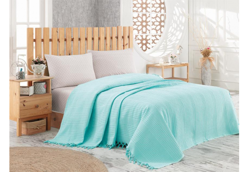 

Покрывало Diva Cotton Aqua 220x240 Бирюзовый