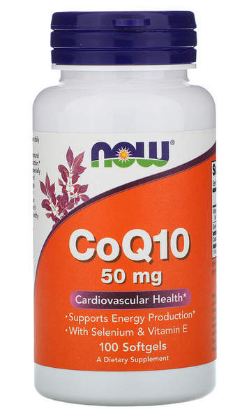 

Коэнзимы Q10 NOW Foods CoQ10 50 мг + VIT E 100 софт гель