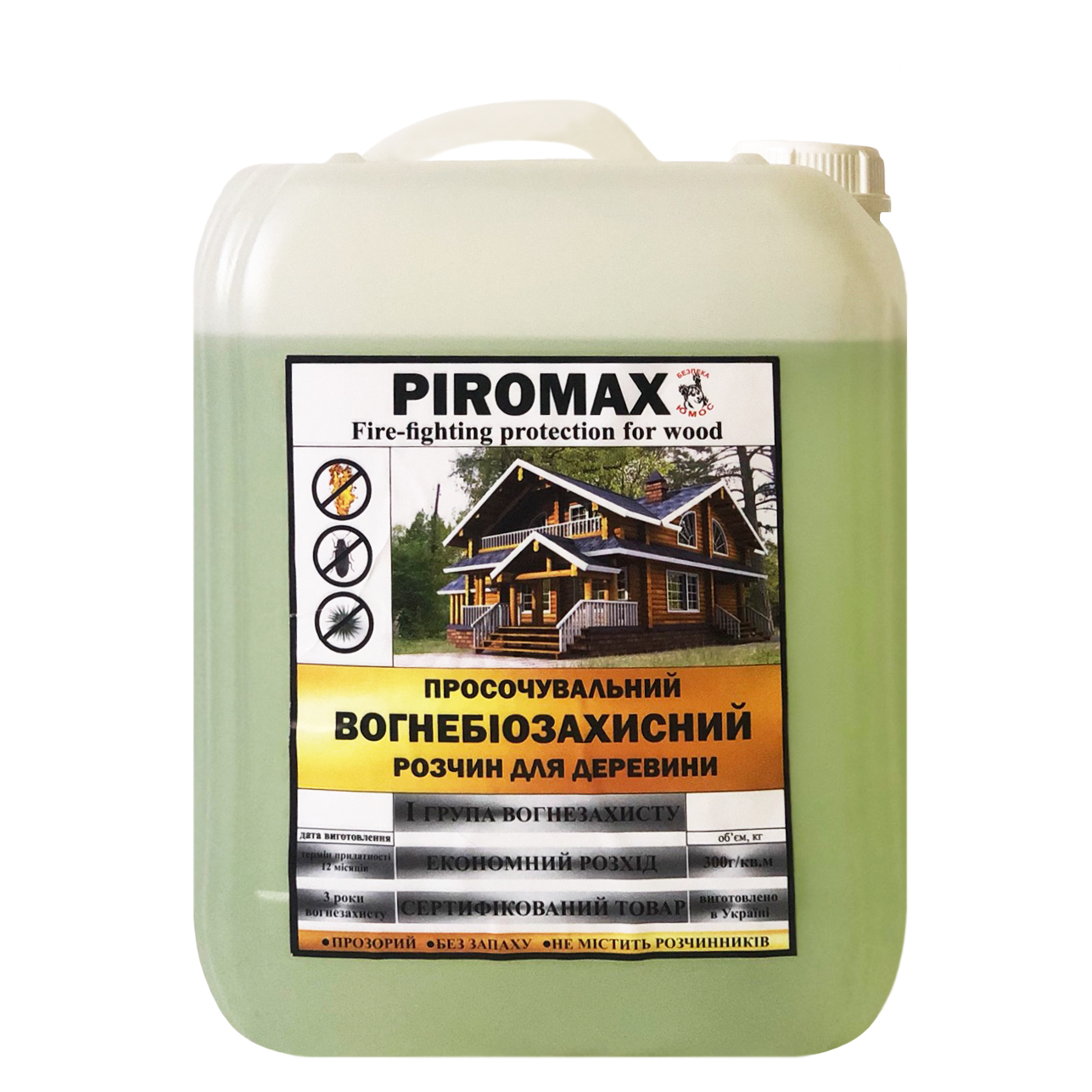 Вогнебіозахисний розчин для обробки дерев'яних конструкцій Piromax ...
