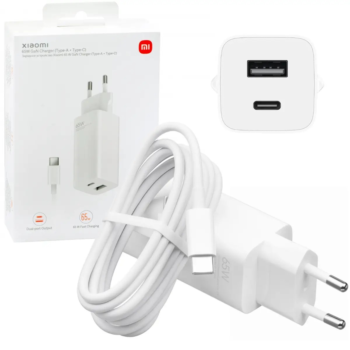 Зарядное устройство Xiaomi Mi 65W GaN USB A+Type-C + Cable Type-C to Type-C  White (AD652GEU) (BHR5515GL) – фото, отзывы, характеристики в  интернет-магазине ROZETKA от продавца: Mr. Doni | Купить в Украине: Киеве,