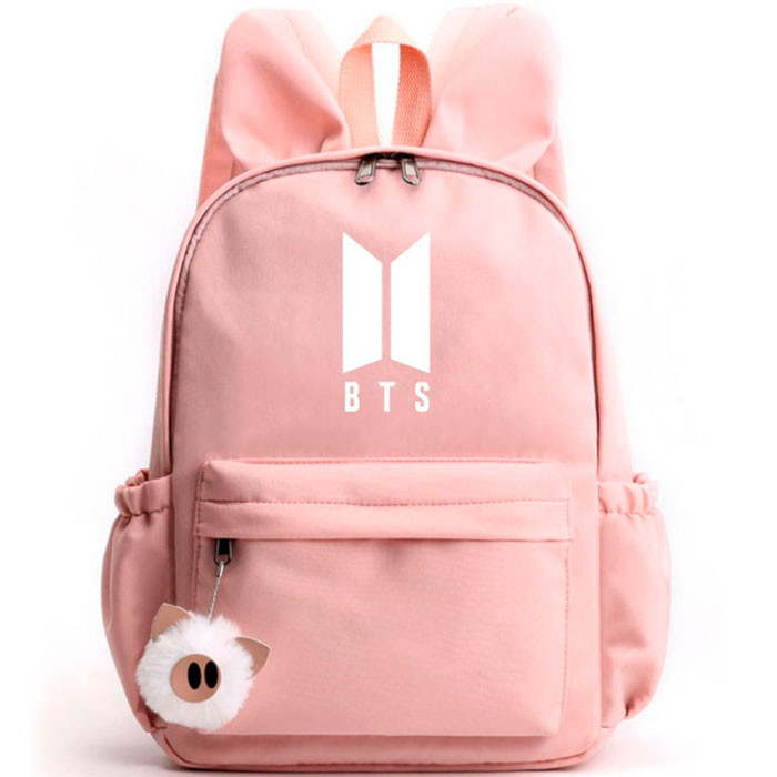 

Рюкзак БТС Бантаны BTS Розовый с Ушками (7810)