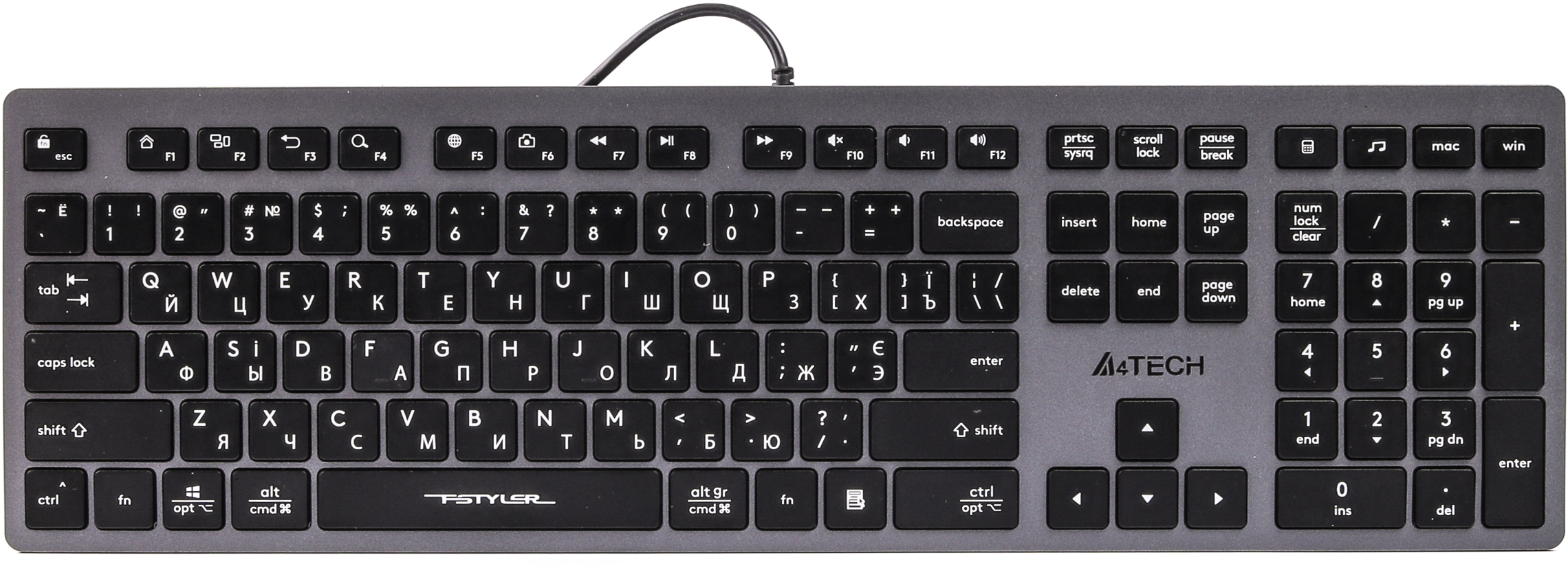 Клавіатура дротова A4Tech FX-50 USB Grey (4711421969833) в інтернет ...
