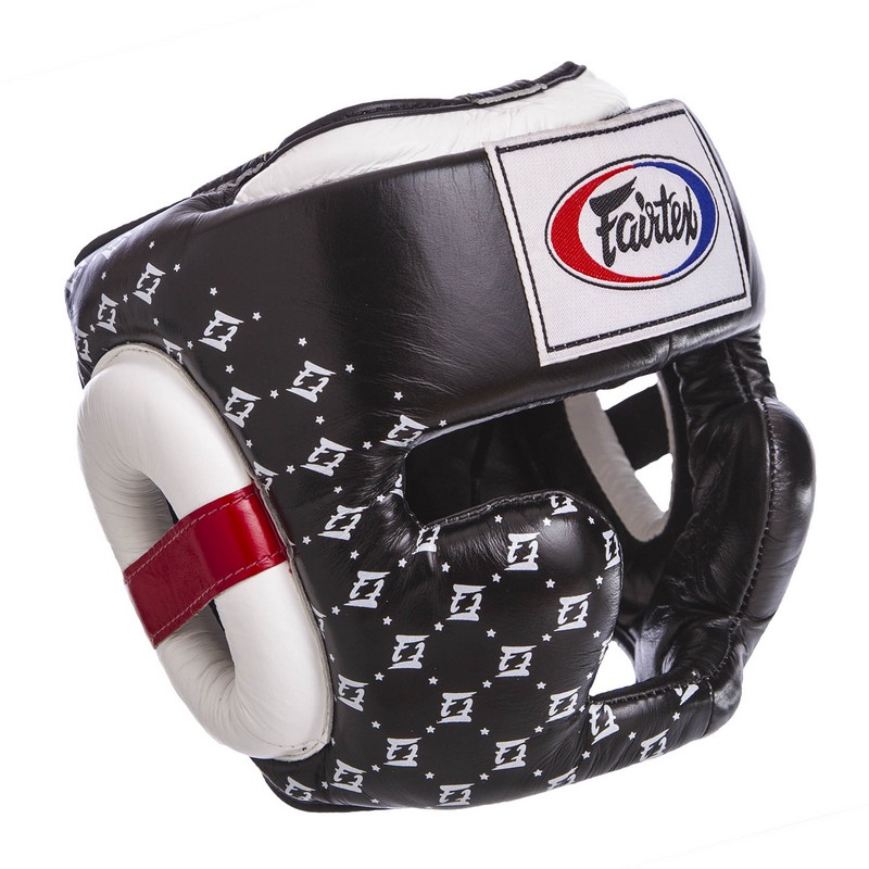 

Шлем боксерский с полной защитой кожаный FAIRTEX HG10 (р-р XL , черный-белый)/2