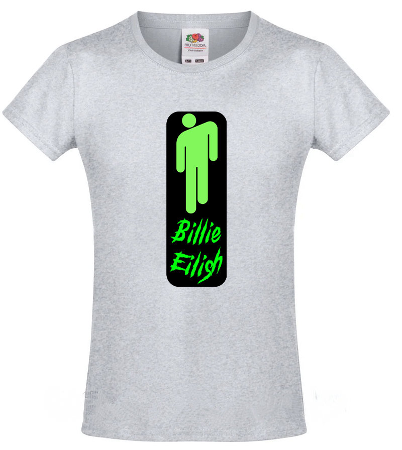 

Футболка для девочки Fruit of the Loom Билли Айлиш (Billie Eilish) Серый 152 см STTBE4B152SER