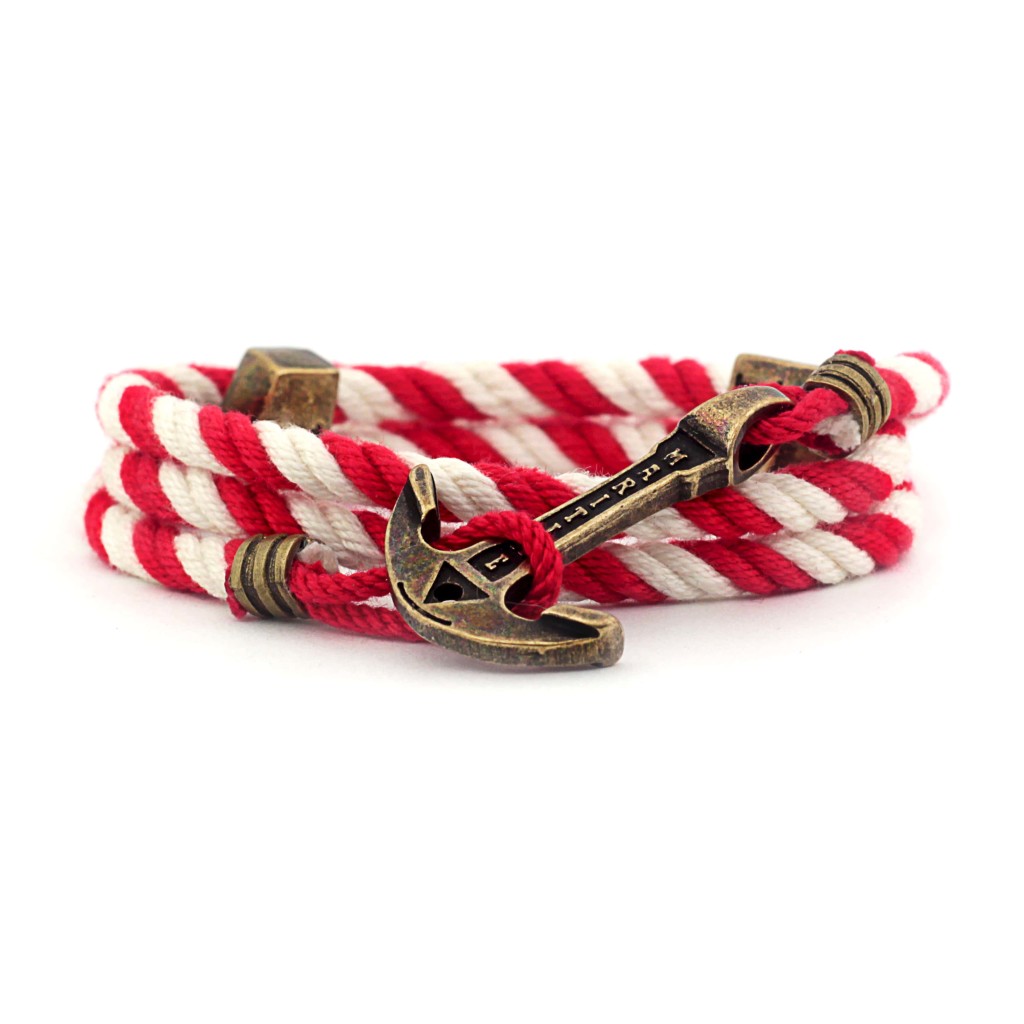

Браслет с якорем MARITIME Marine Candy Красно-белый