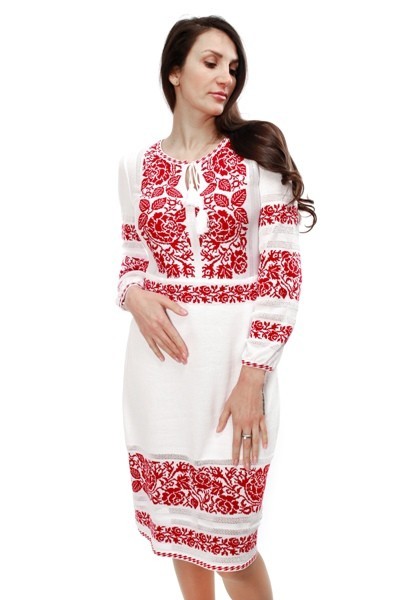 

Платье женское вышиванка SOFline 92-0448  белый, Платье женское вышиванка SOFline 92-0448 54 белый