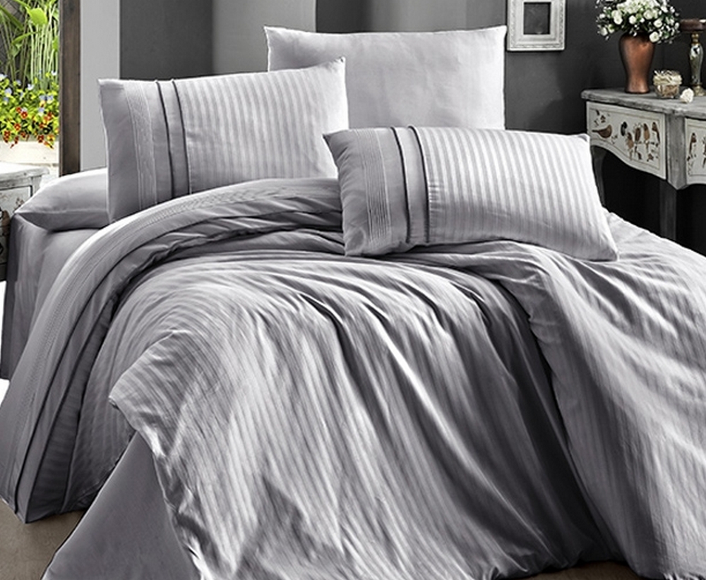 

Постельное белье First Choice De Luxe сатин Stripe style gri евро