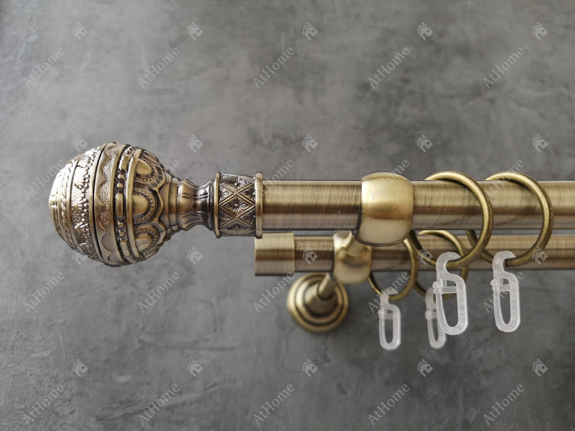 

Карниз Quadrum Арабеска 300 см двойной Антик 19/19 мм гладкая (кольца с крючками)