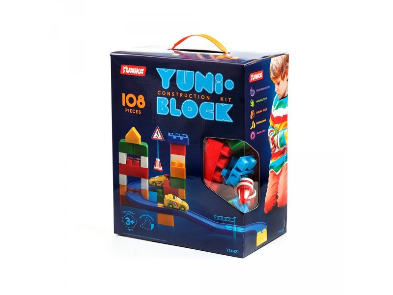 

Конструктор детский "YUNI-BLOK" 108 деталей (коробка)
