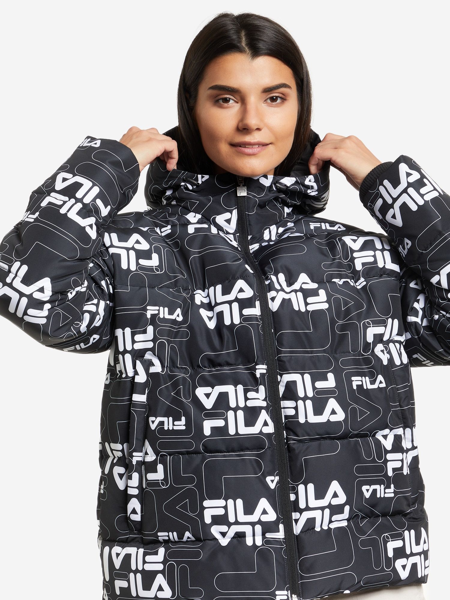 Куртка зимняя короткая женская Fila 110609-B1 54-56 Черная ...