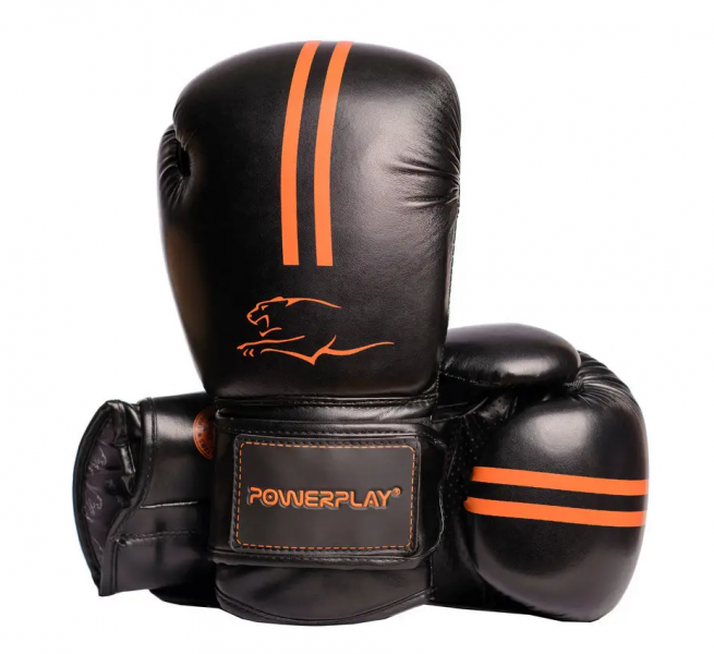 Перчатки для бокса Боксерские перчатки PowerPlay 8 унций Черно ...