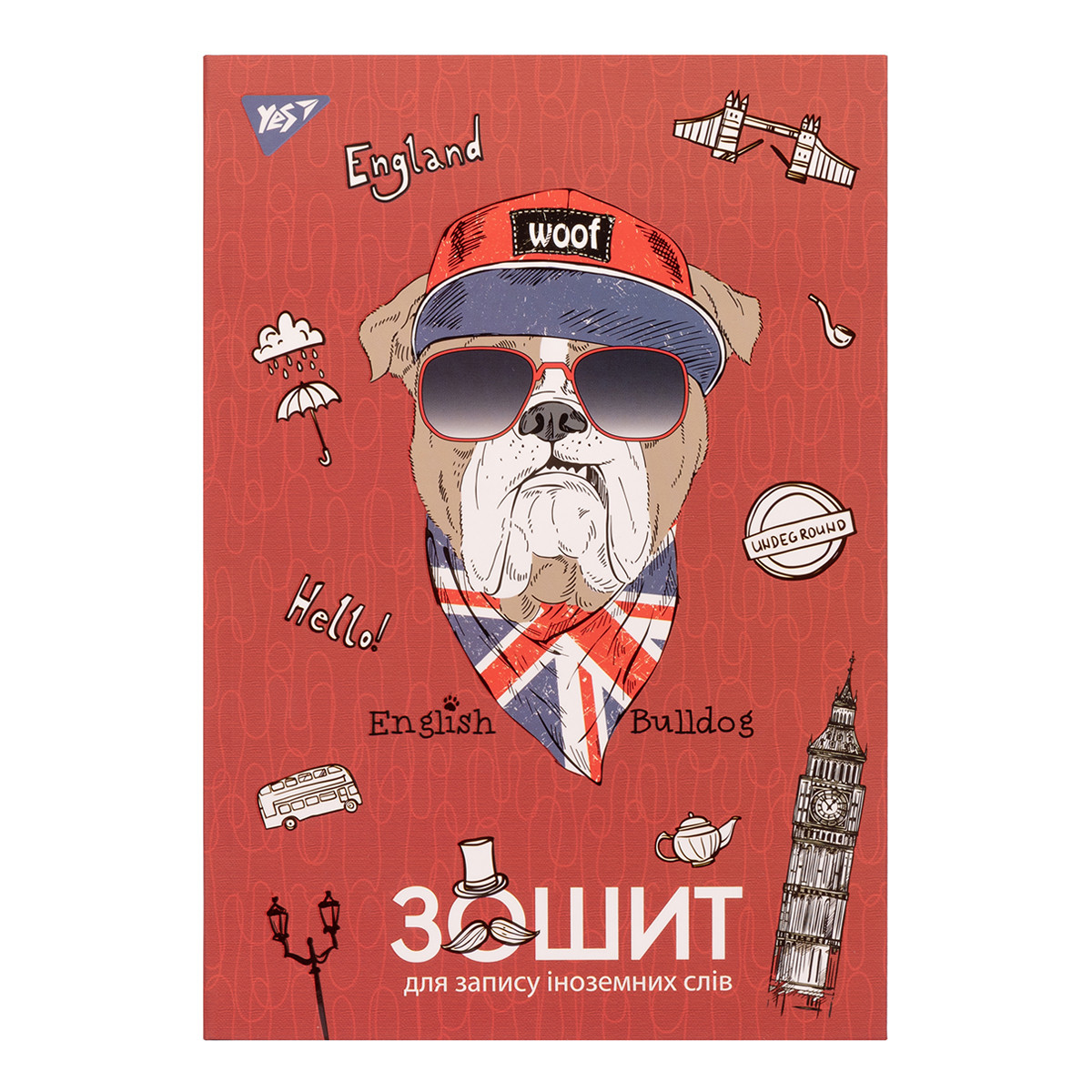 Зошит для запису іноземних слів інтегр. софт-тач + УФ-виб. Bulldog ...