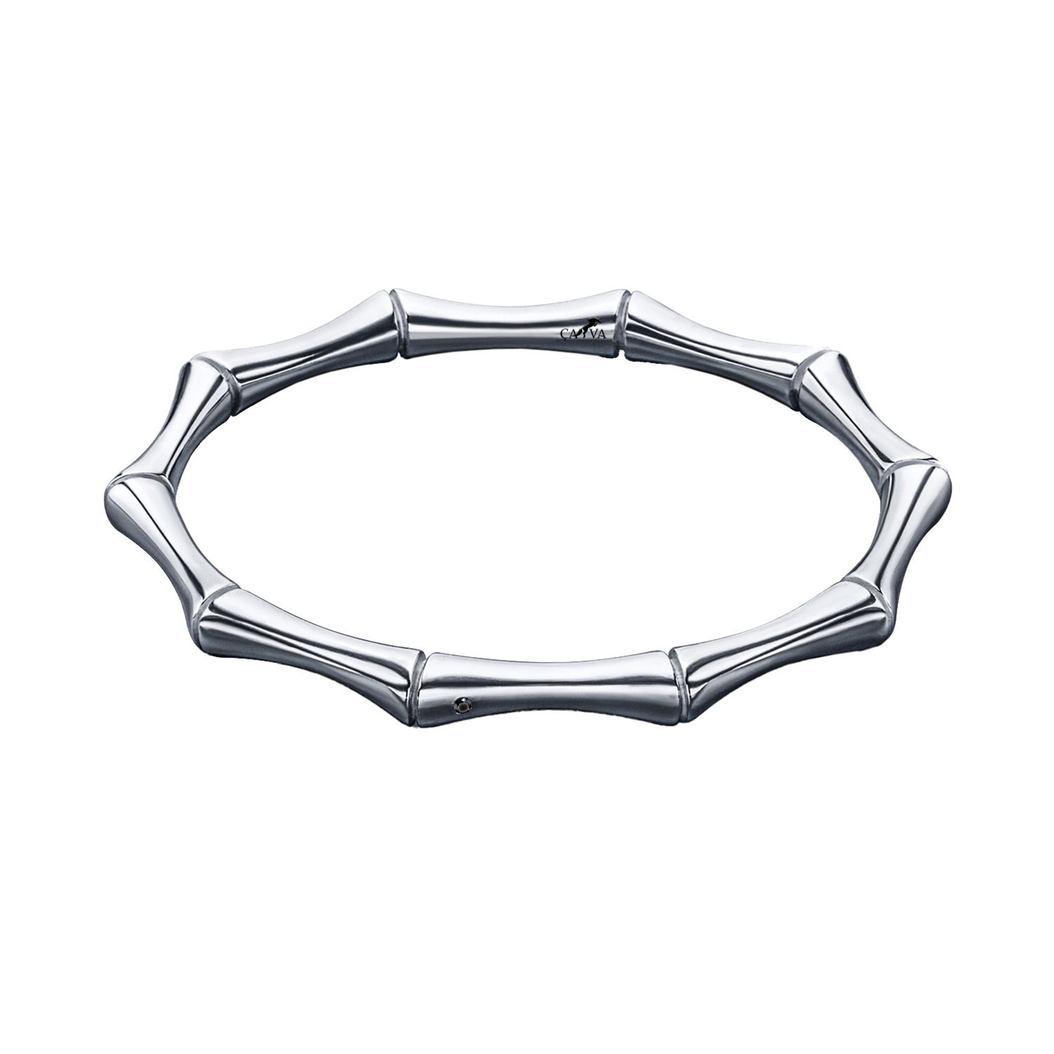 

Срібний браслет з чорним діамантом бамбук 21 cava.cool