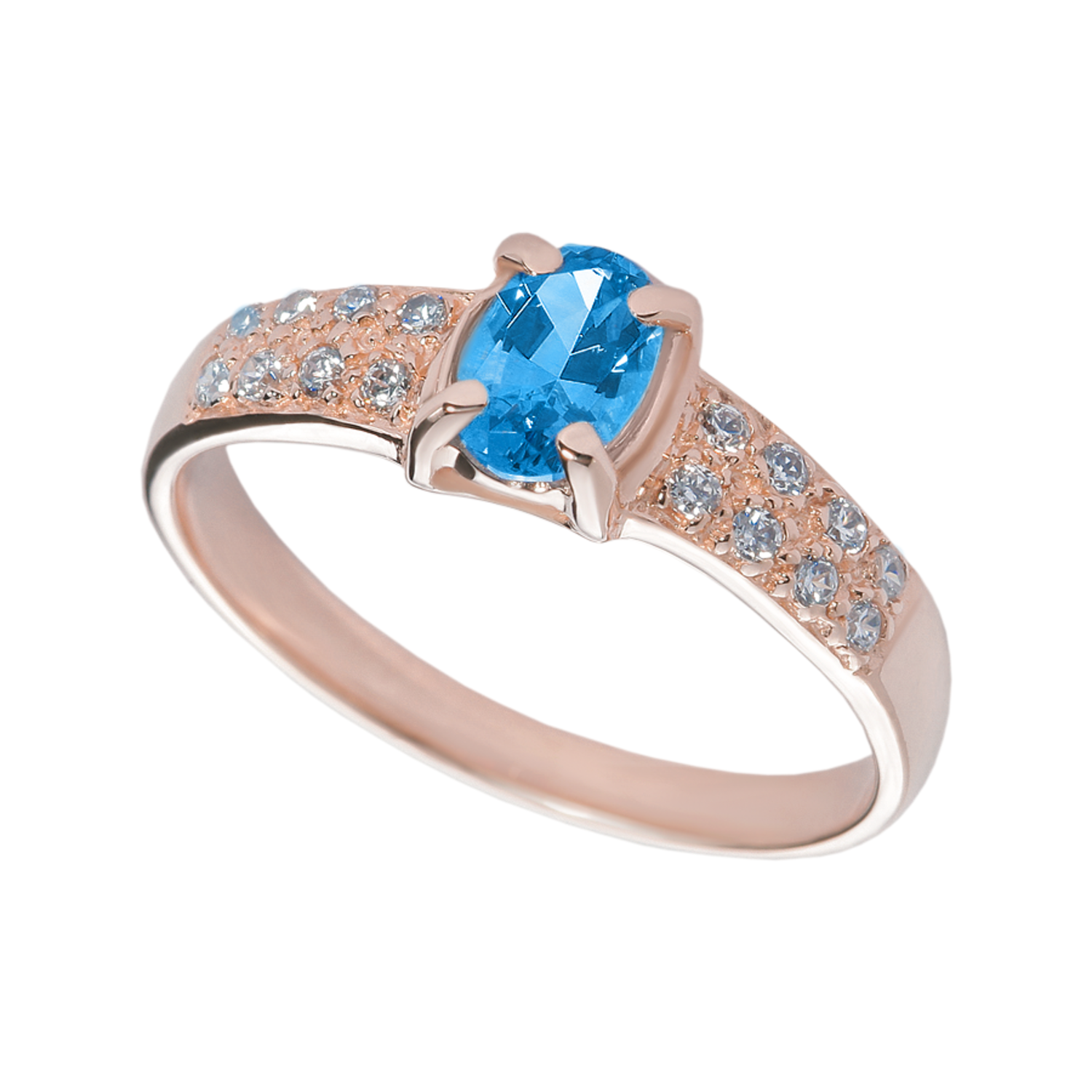 

Золота каблучка з блакитним топазом 0.54 ct 17.5 cava.cool