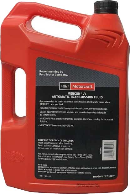 Motorcraft Mercon LV Automatic Transmission Fluid XT105Q3LV 15 Quart  Container