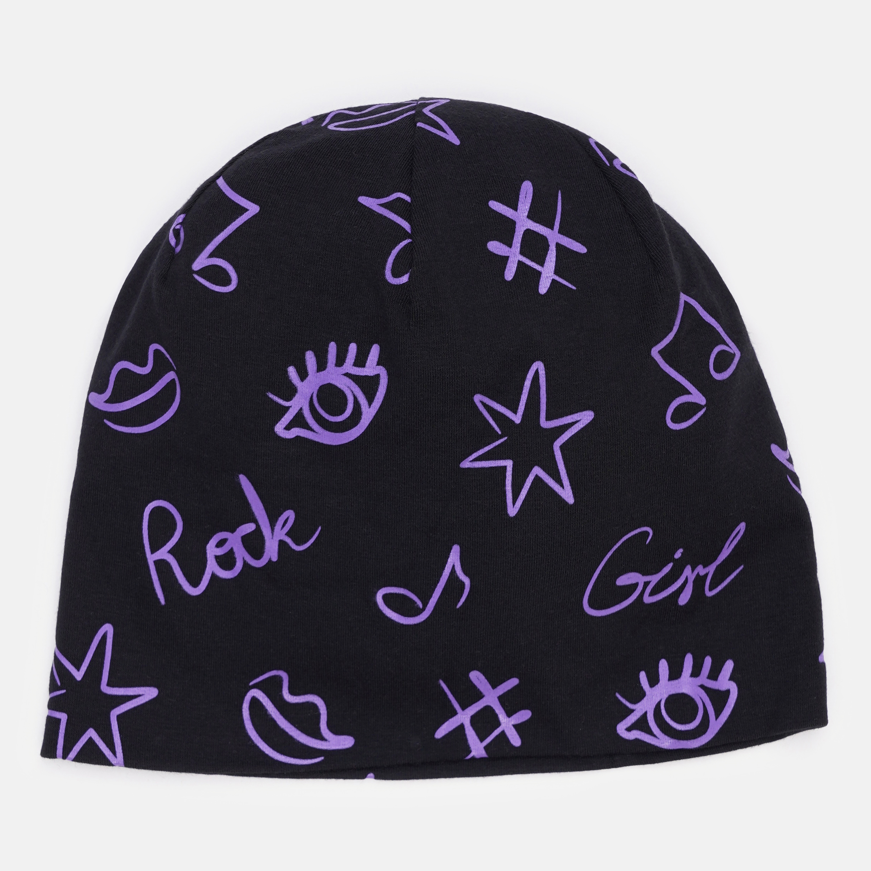 Акція на Дитяча демісезонна шапка-біні для дівчинки Broel Hermiona ZB13643G1BRO-021 51 см Чорний/Фіолетовий від Rozetka