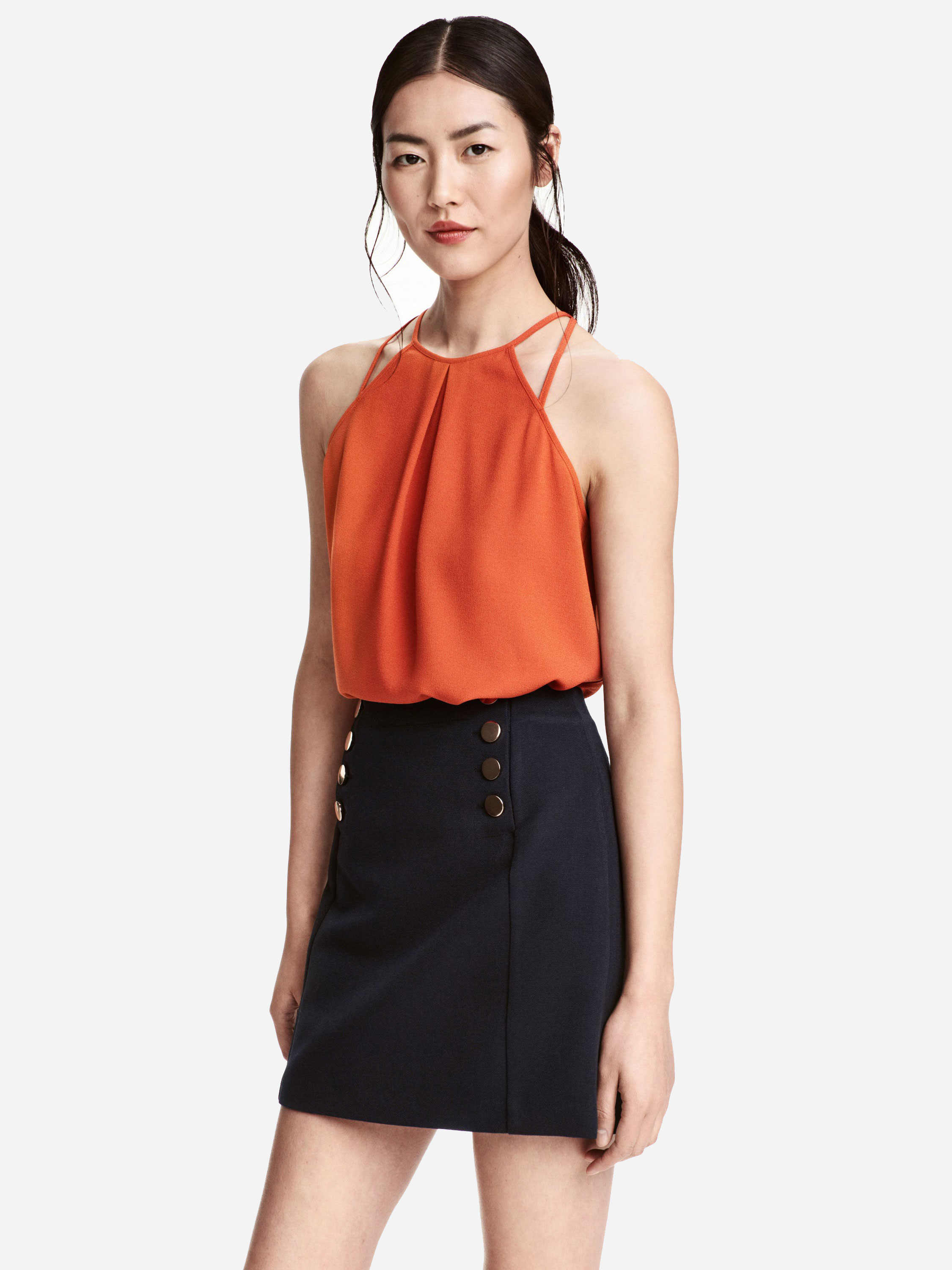 

Юбка H&M 3938714 42 Темно-синяя
