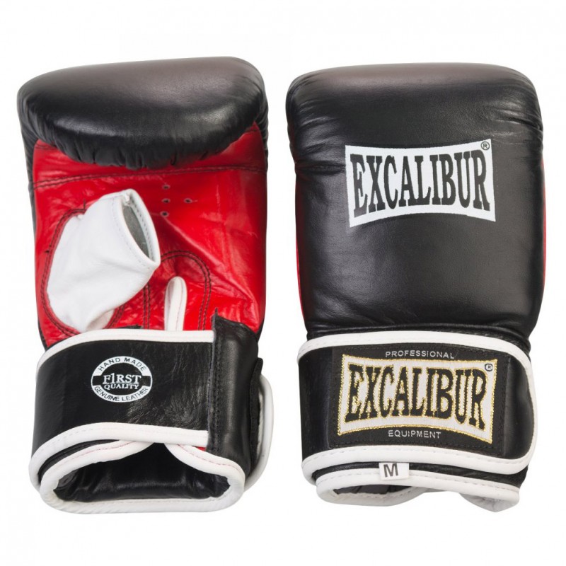 

Перчатки боксерские снарядные Excalibur XL черный/красный/белый, код: 604/XL/20