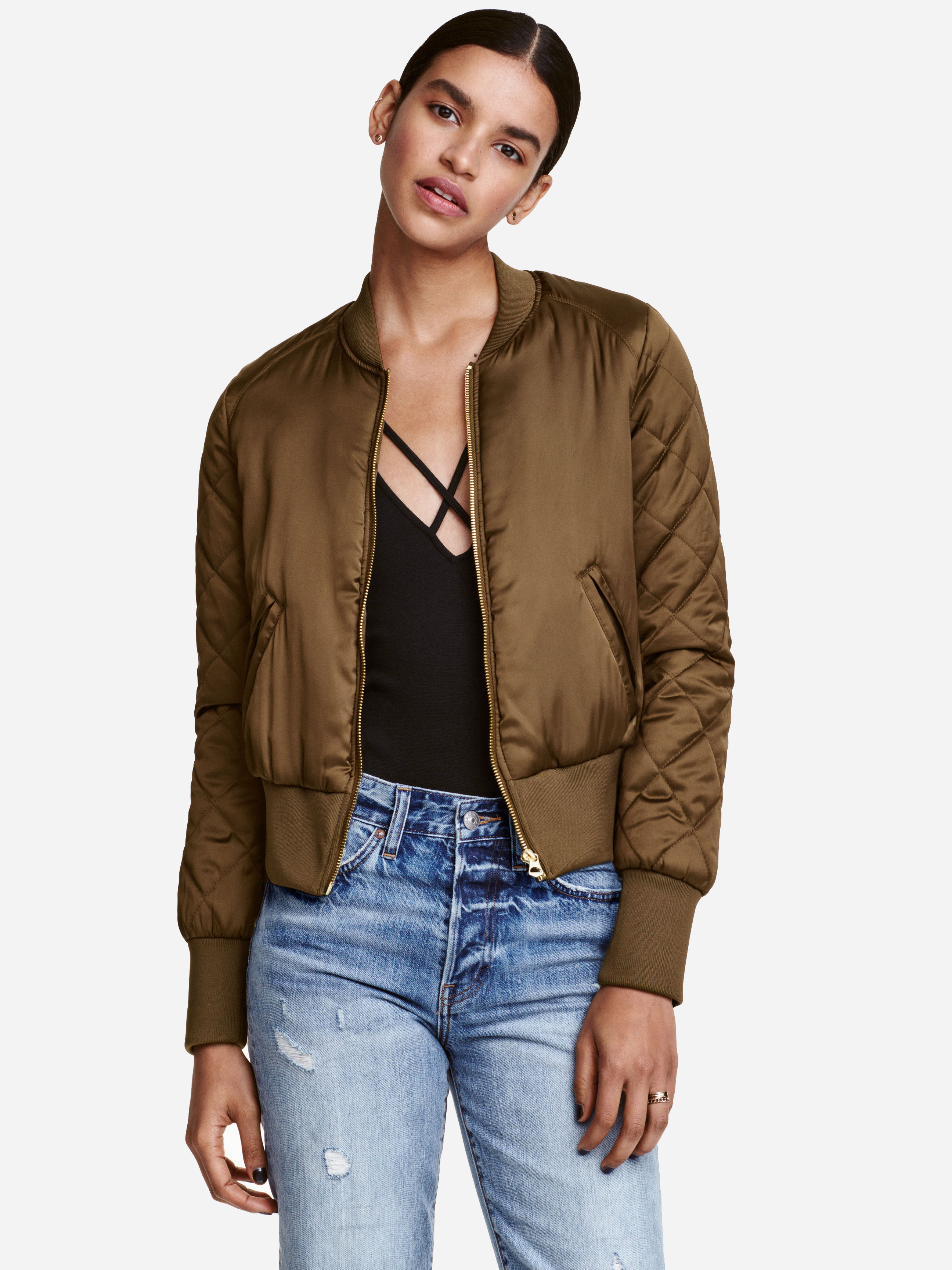 

Бомбер H&M 3145224  Темно-оливковый, Бомбер H&M 3145224 32 Темно-оливковый