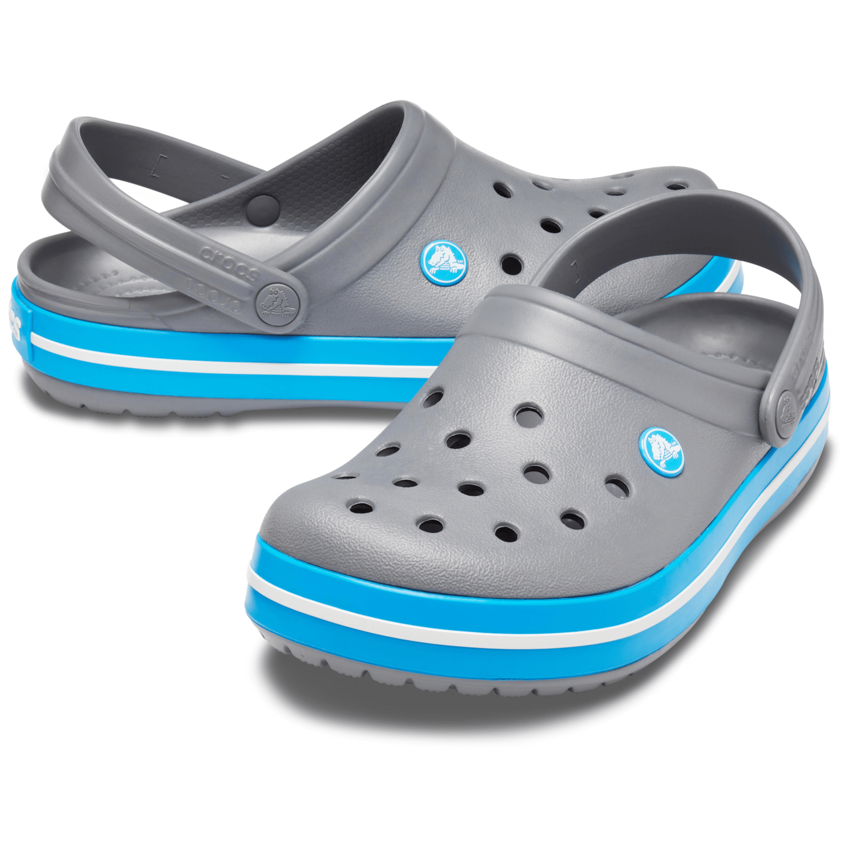 Сабо Crocs Crocband Clog 43 р 27.7-28.2 см Серые с синим 11016-07W-M10 ...