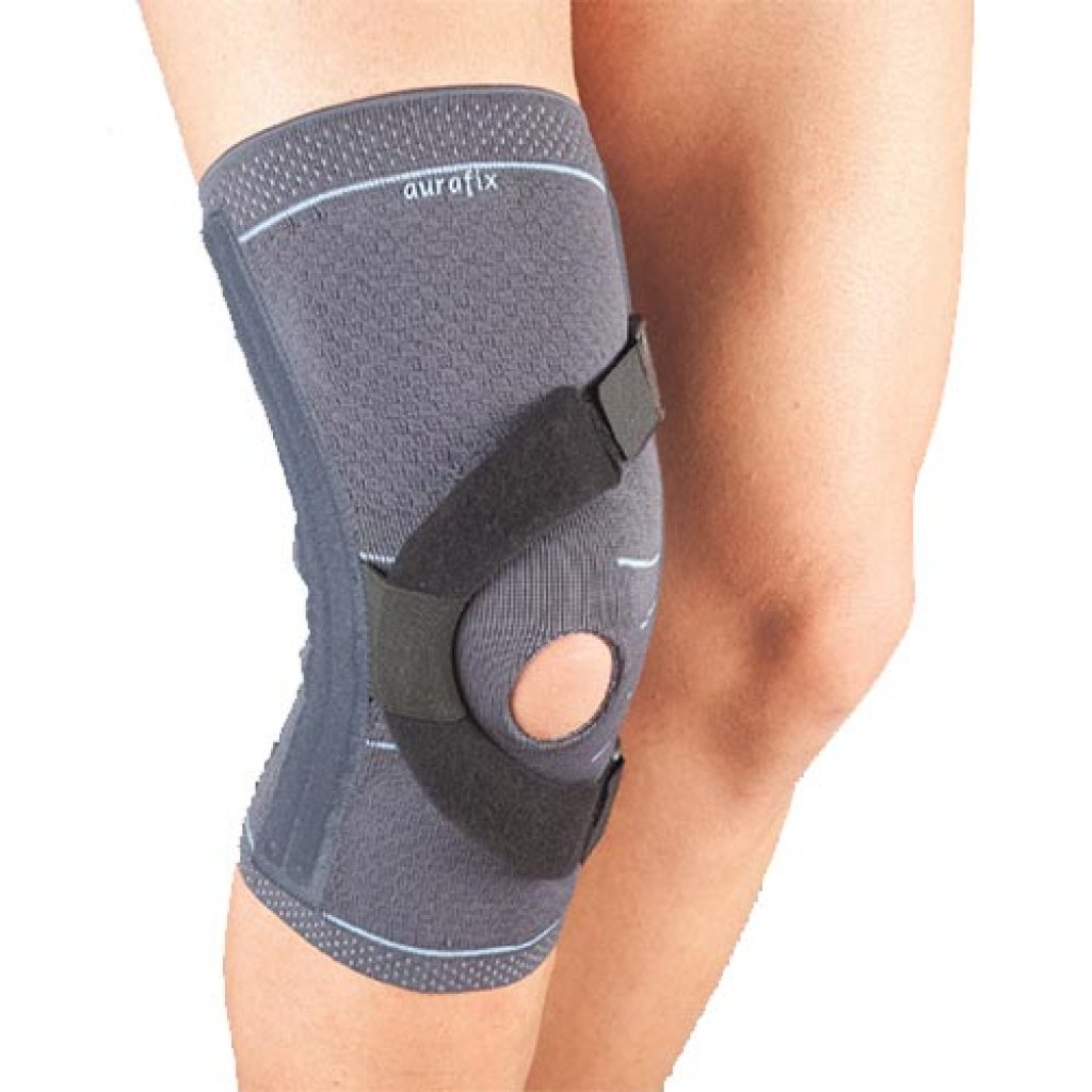 

Эластичный бандаж на колено 115 р.XL левый Aurafix с поддержкой надколенника и спиральными ребрами (115_Aurafix)