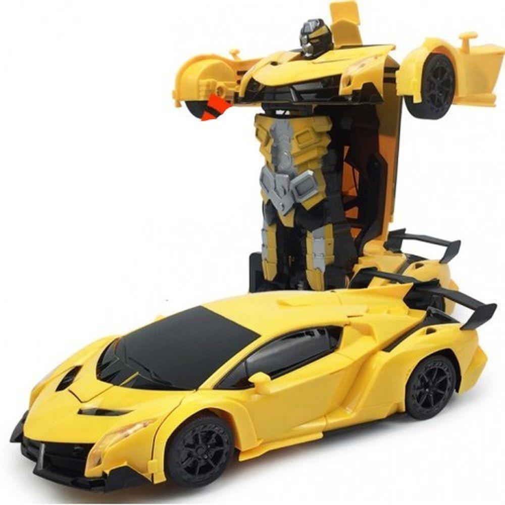 Скоростная машинка Трансформер Lamborghini Robot Car Size 1:18 ЖЁЛТАЯ С ...