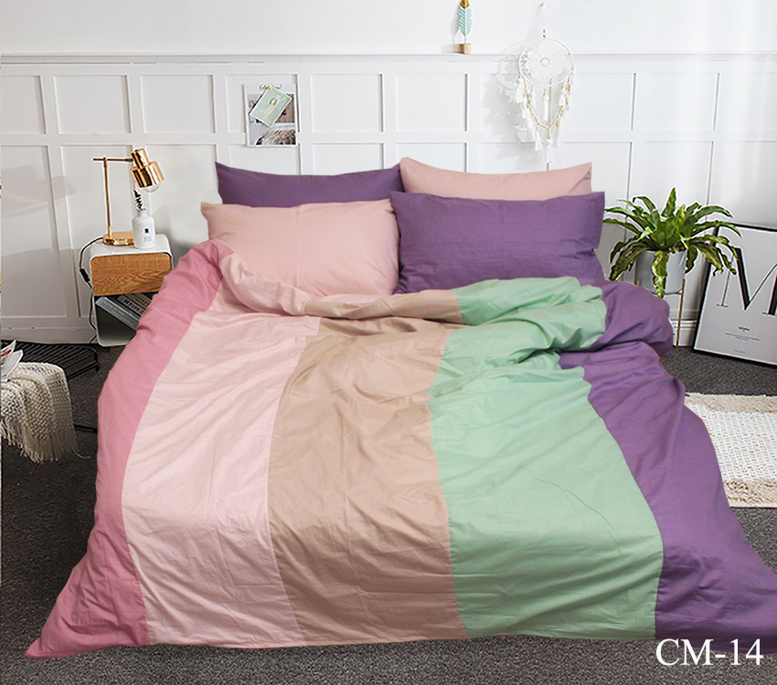 

Евро комплект постельного белья Color mix CM-14