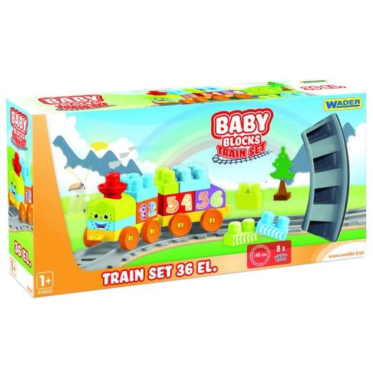 

"Baby Blocks" Мои первые кубики - железная дорога 1,45м - 36 эл.