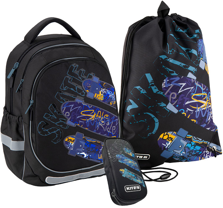 

Школьный набор рюкзак + пенал + сумка для обуви Kite SET_K20-700M-1 Skate