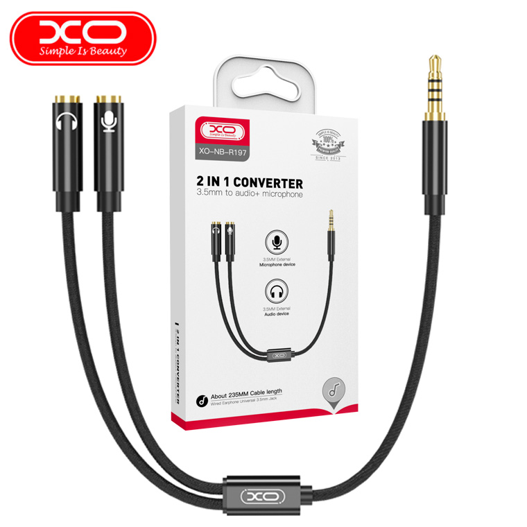 Разветвитель Audio XO NB-R197 c jack 3.5 мм на разъемы для микрофона и ...