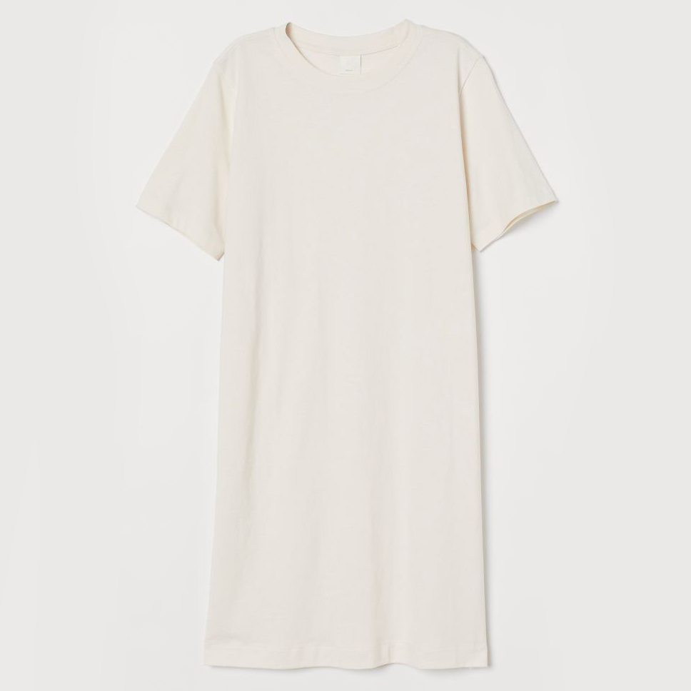 Акція на Сукня-футболка міні літня жіноча H&M 0841434003 L Біла від Rozetka
