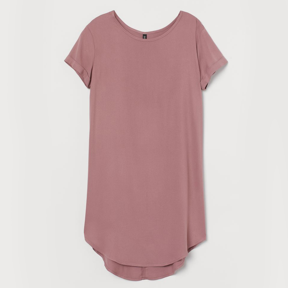 Акция на Сукня-футболка міні літня жіноча H&M 0843687004 42 Рожева от Rozetka