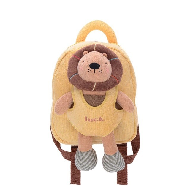 

Рюкзак детский плюшевый с игрушкой Metoo Lion 30см Песочный (MT-R021)