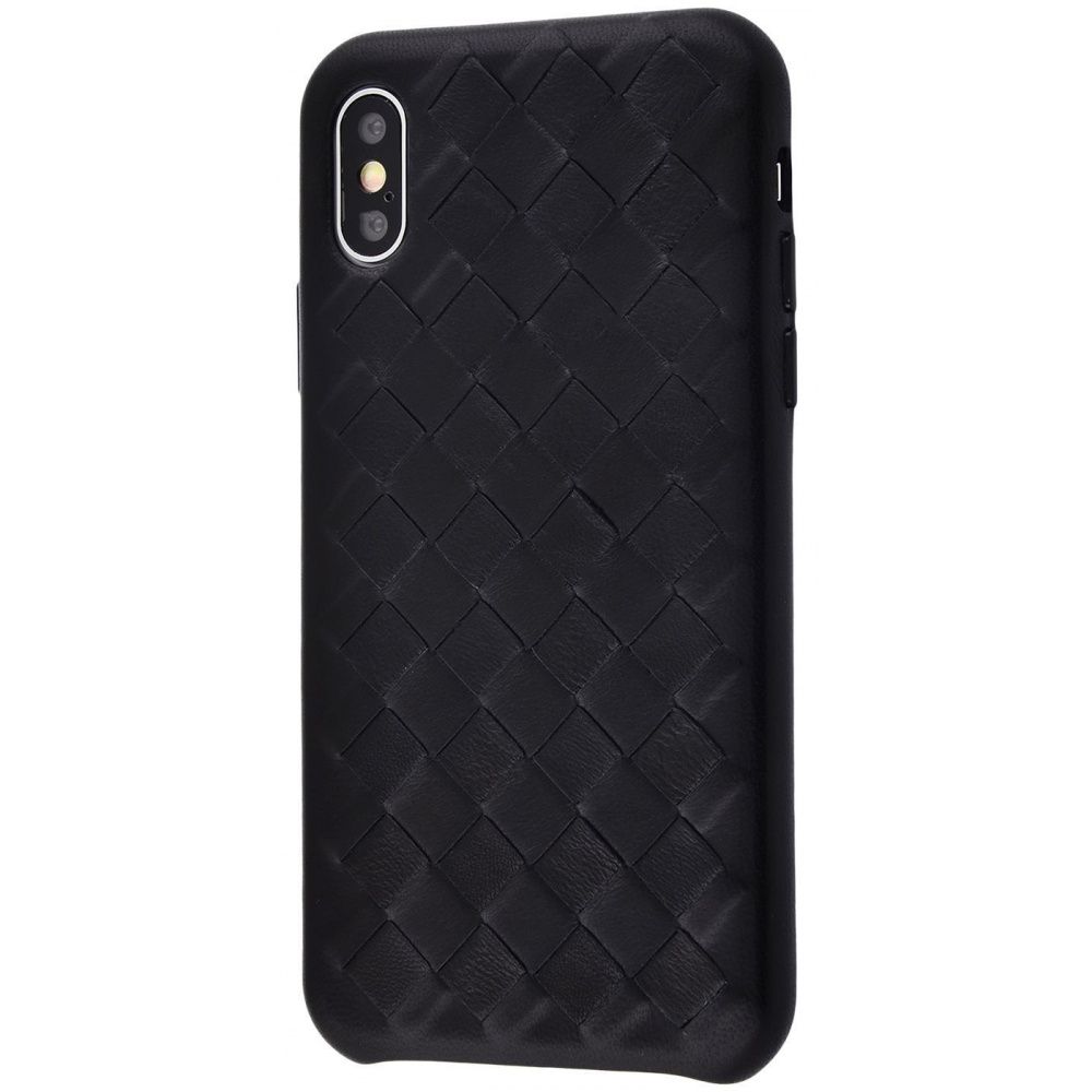 

Чехол Natural Leather Weaving case для iPhone Xs Max black