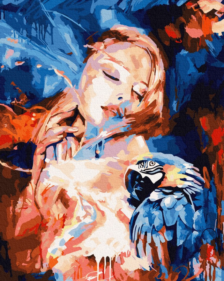 

Картина по цифрам Девушка с попугаем, Rainbow Art (GX26772) 40х50 см. (0096-1813)
