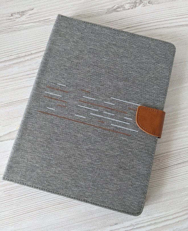 Универсальный чехол-книжка для планшета 10 дюймов (10") Jeans 360 серый ...