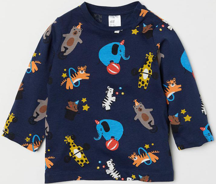 

Футболка с длинными рукавами для мальчика H&M 0723206 86 СМ Темно-синий 59233