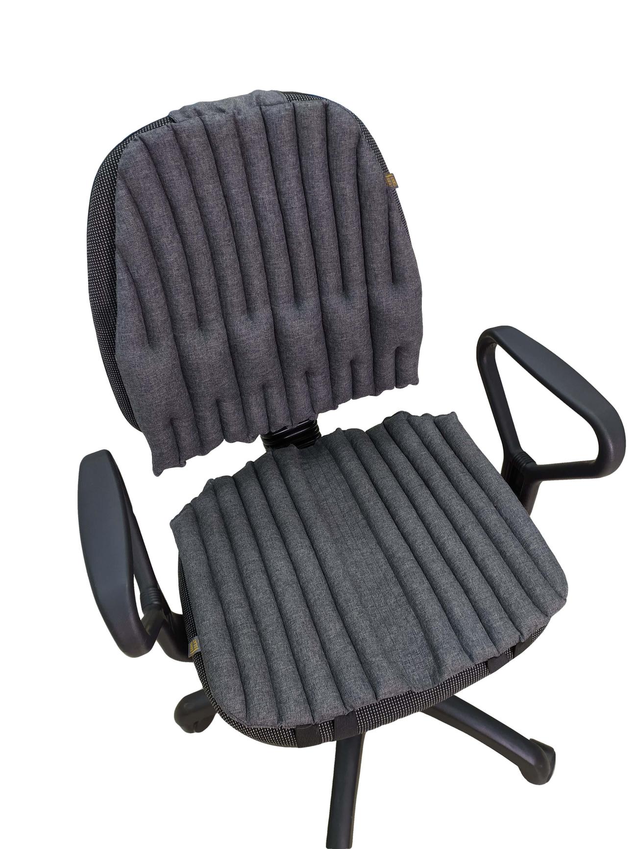 

Ортопедические подушки EKKO SEAT на офисное кресло. Комплект. Серый. OF-12G-202735forback37