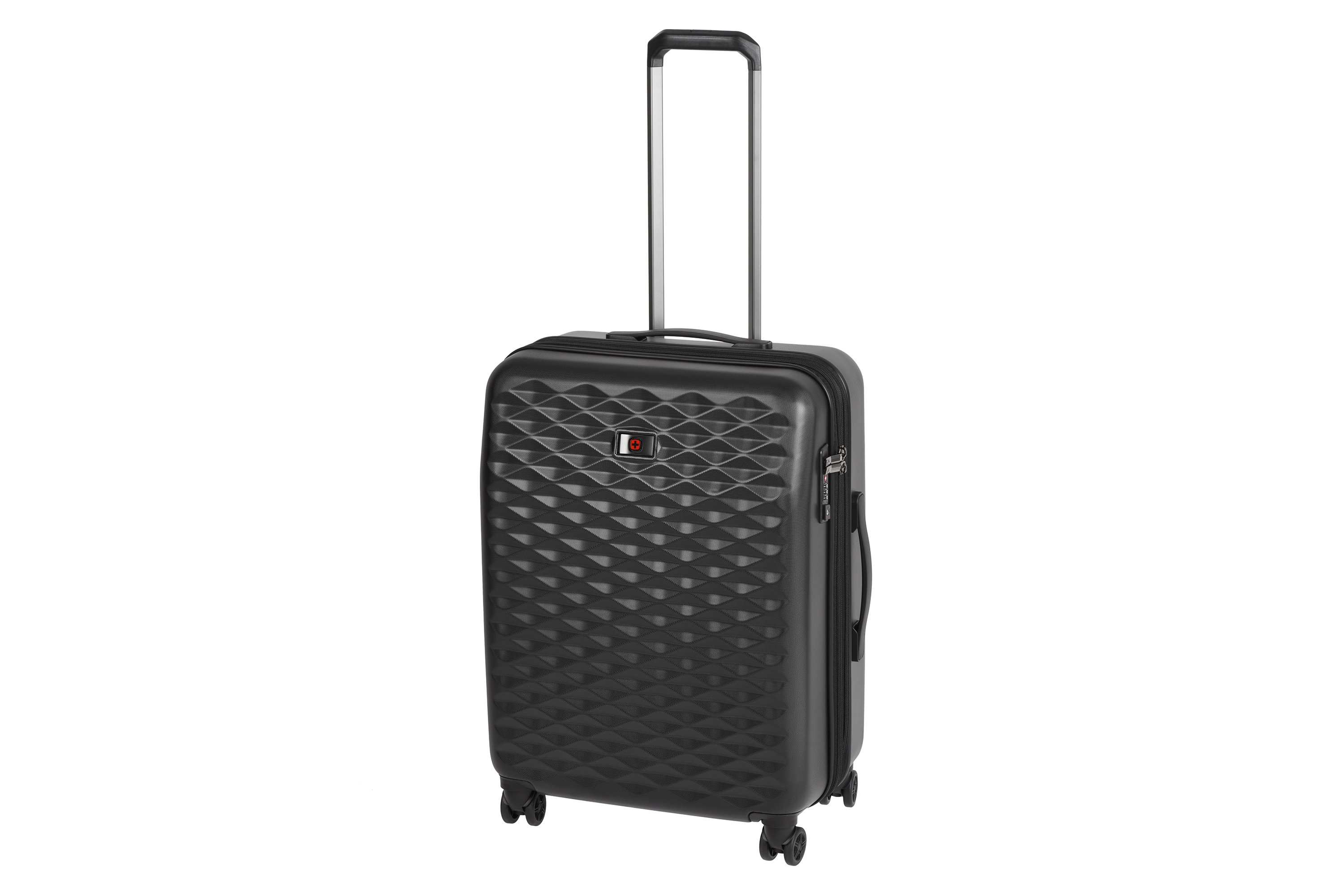 

Чемодан пластиковый Wenger, Lumen 24", средний, 4 колеса, чёрный (604339)