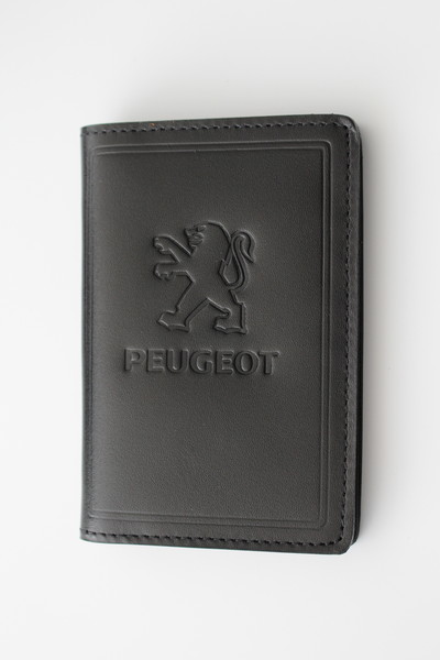 

Кожаная обложка для прав Image-D с логотипом Peugeot черная 5062