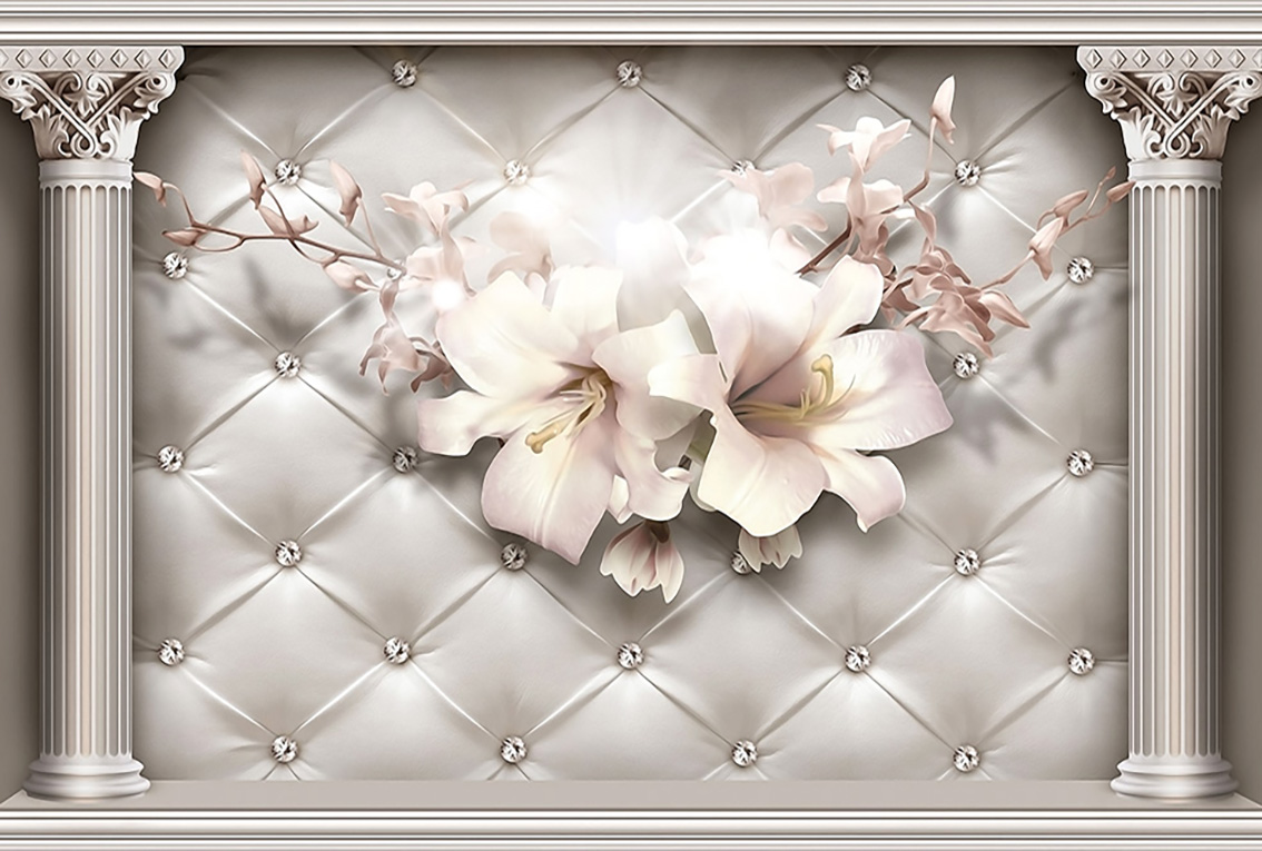 

Фотообои WS Wallpaper Цветы на стене 392*270 (31335) Песок