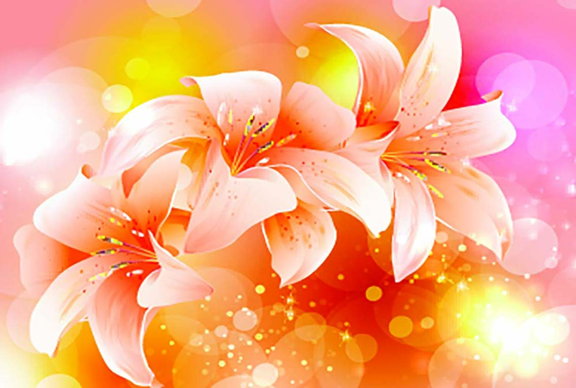 

Фотообои WS Wallpaper Красочные цветы 392*270 (31314) Сатин