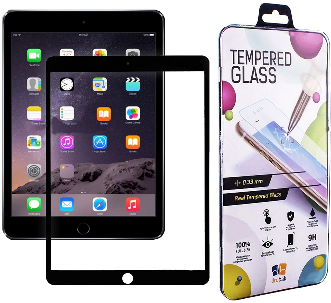 

Защитное стекло Drobak Full Cover Full Glue для Apple iPad Pro 12.9" 2020 Black