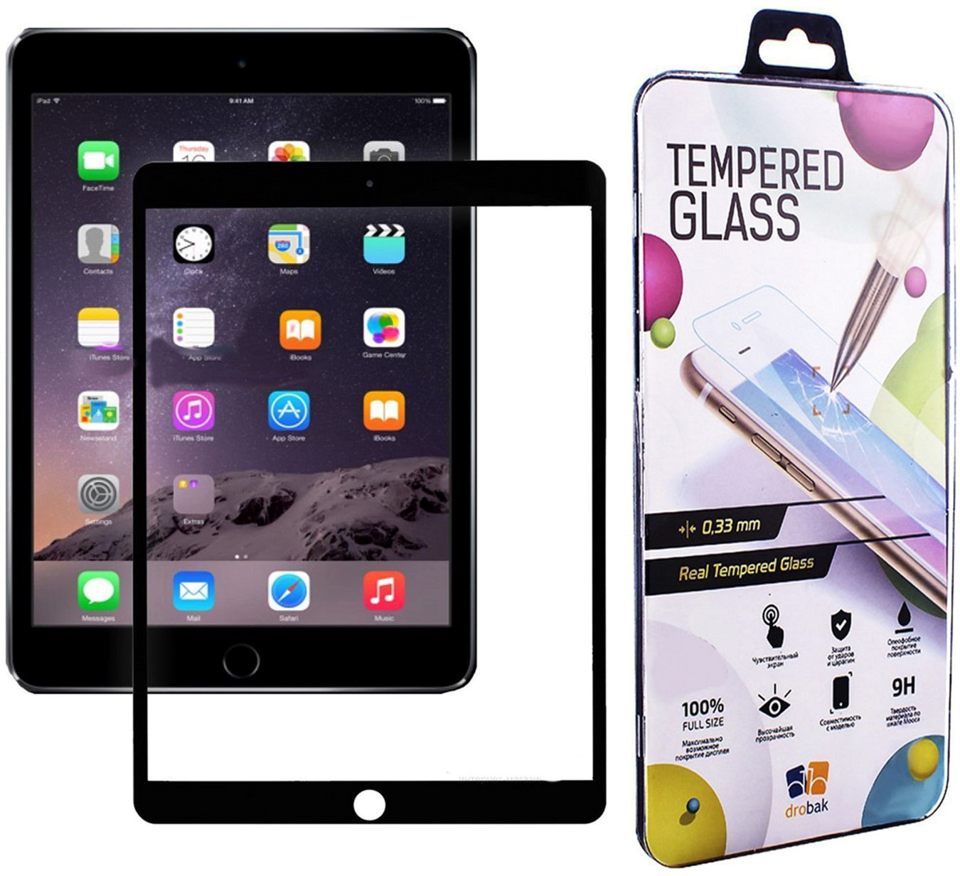 

Защитное стекло Drobak Full Cover Full Glue для Apple iPad Pro 4 11 A Black