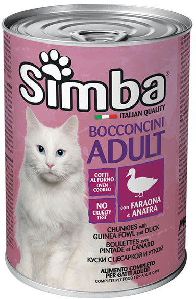 Влажный корм для кошек Simba cat wet с цесаркой и уткой 415 г ...