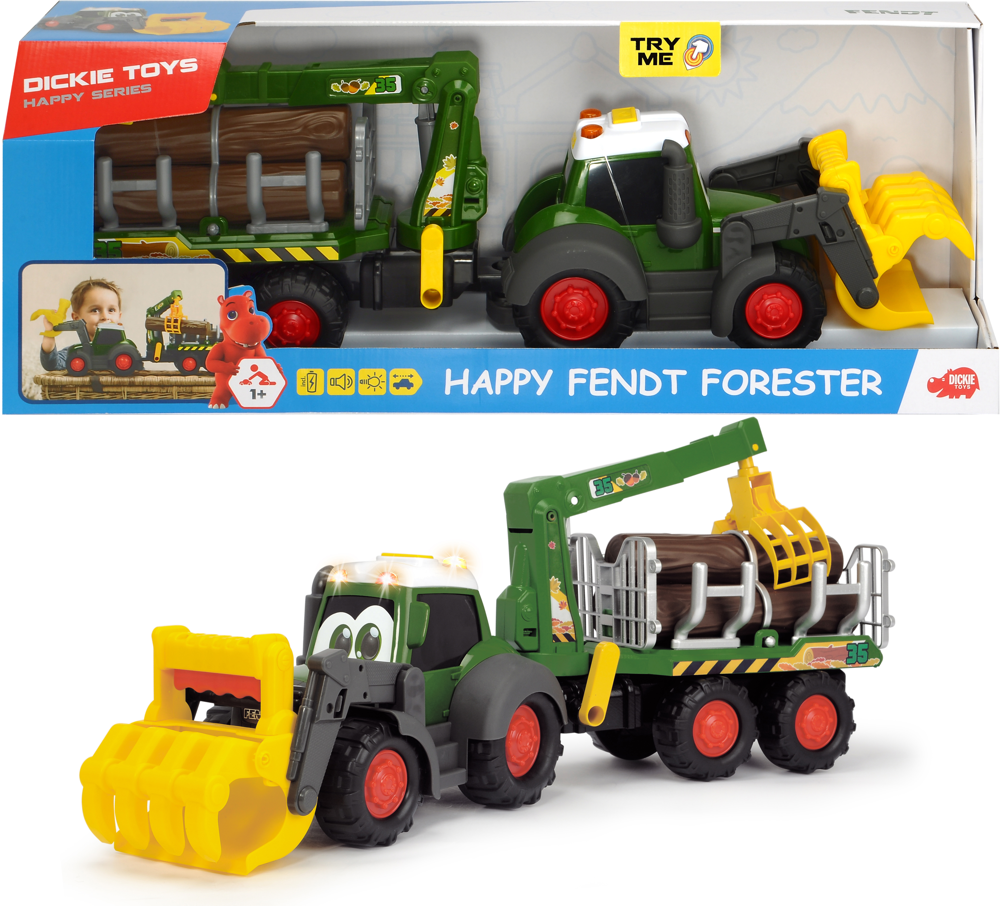 

Трактор лесника Dickie Toys "Хэппи. Фендт" с краном со звуком и световыми эффектами 65 см (3819003)