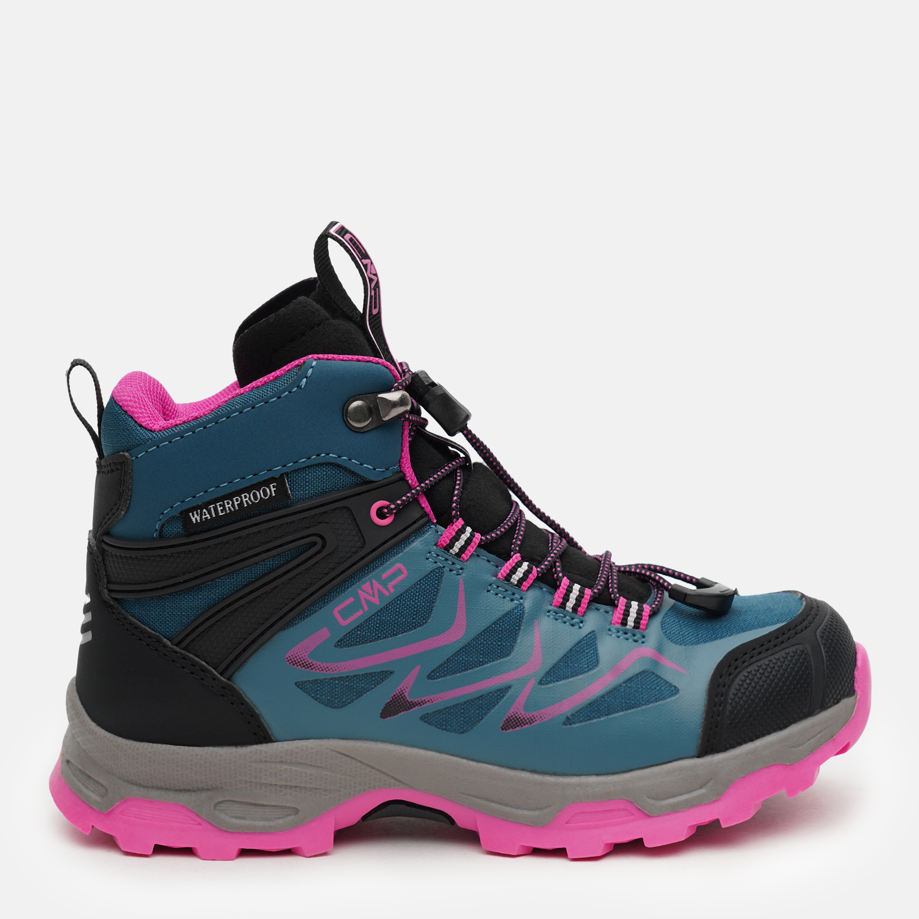 Акция на Дитячі демісезонні черевики для дівчинки CMP Kids Byne Mid Wp Outdoor Shoes 3Q66894-22LM 28 Lake-Purple Fluo от Rozetka