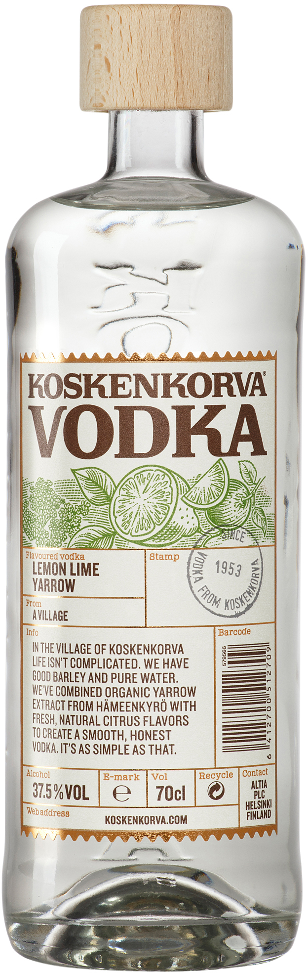 Водка Koskenkorva Lemon Lime Yarrow 0.7 л 37.5% (6412700512709)