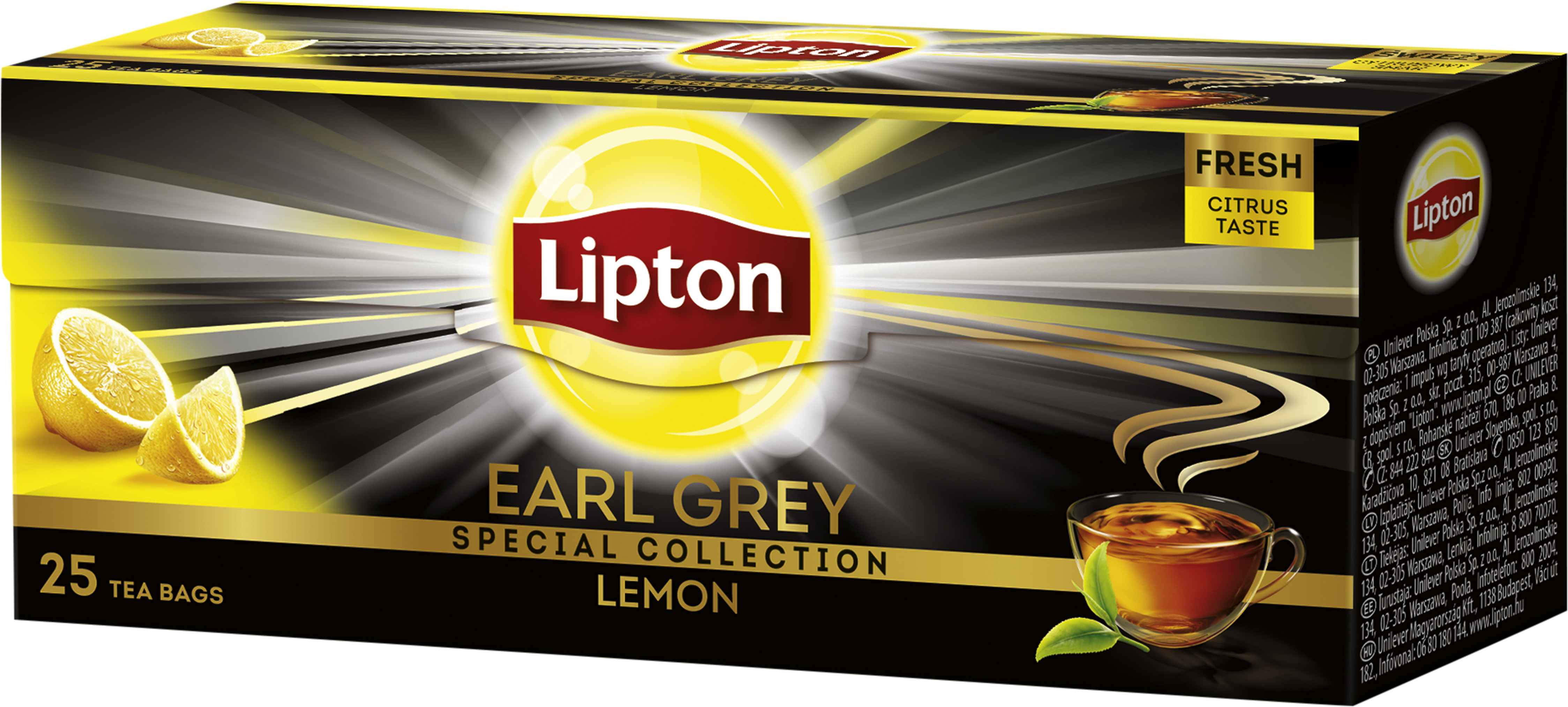 Чай черный Lipton Earl Grey Lemon 25 пакетиков (8712566127146 ...