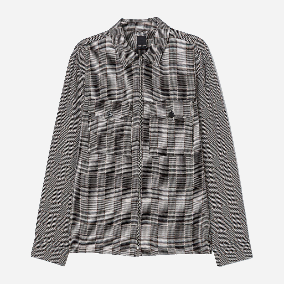 Куртка-рубашка H&M 0902059_клетка_01 S Темно-бежевая (KAY2000001187197 ...